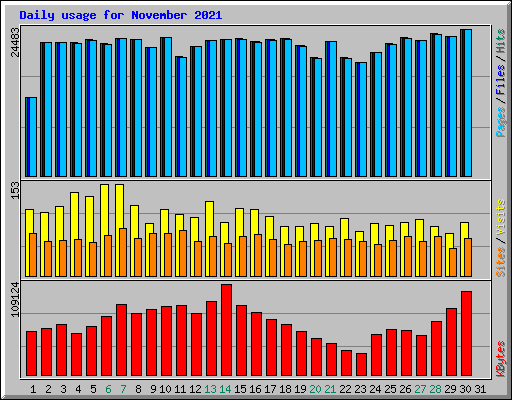 Daily usage for November 2021