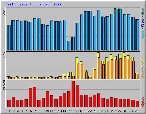 Daily usage for January 2022