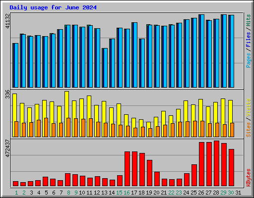 Daily usage for June 2024