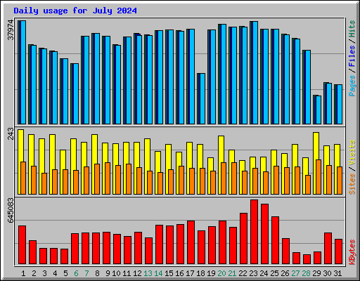 Daily usage for July 2024