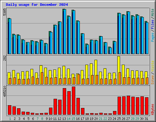 Daily usage for December 2024