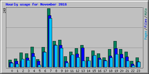 Hourly usage for November 2016