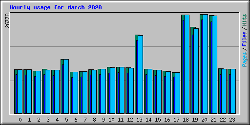 Hourly usage for March 2020