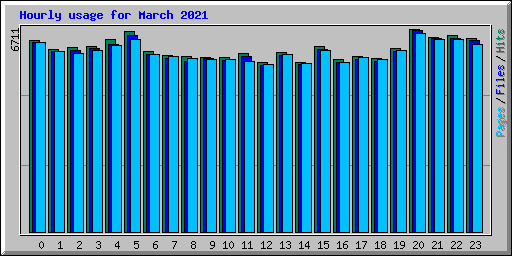 Hourly usage for March 2021