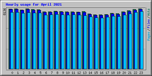 Hourly usage for April 2021