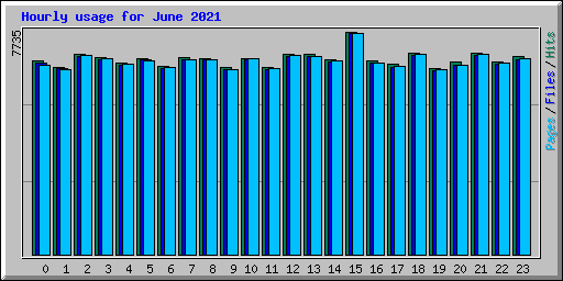 Hourly usage for June 2021