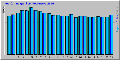 Hourly usage for February 2024