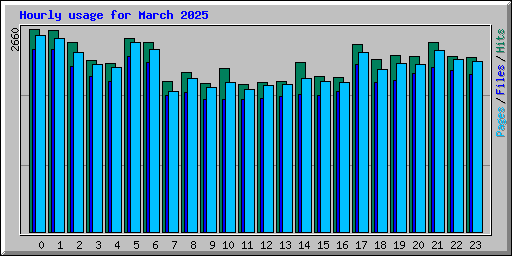 Hourly usage for March 2025