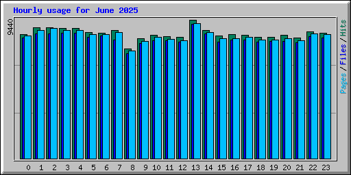 Hourly usage for June 2025