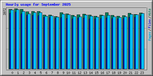 Hourly usage for September 2025