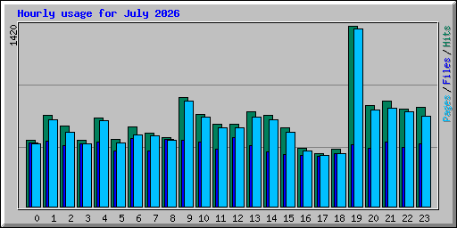 Hourly usage for July 2026